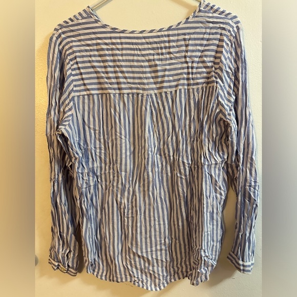 Gap blue striped long sleeve blouse - Picture 3 of 5